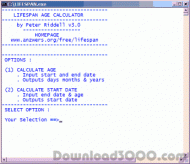 Lifespan Age Calculator by Peter Riddell screenshot
